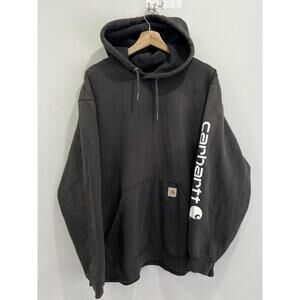 Vintage Carhartt Hoodie Sweater sleeve spellout blk